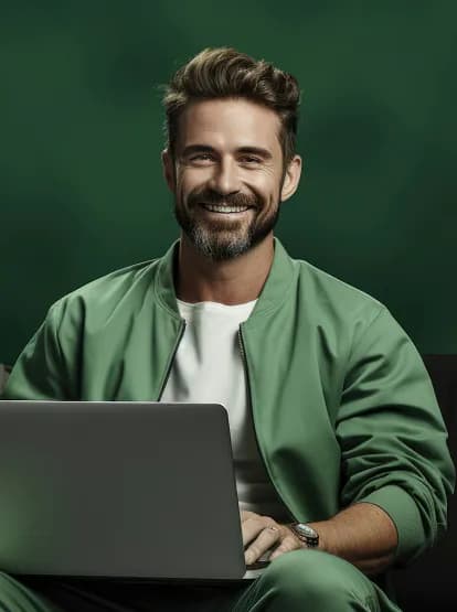 A professional working at a laptop